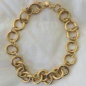 J.Crew chunky gold tone chain choker necklace